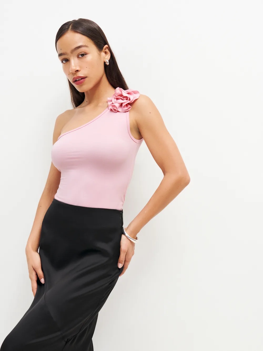 Reformation Camellia Knit Top Pink - Size S